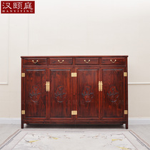 New Chinese dining side cabinet camphor wood foyer entrance partition locker simple custom tea cabinet full solid wood shoe cabinet