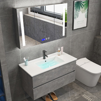Nordic bathroom cabinet Modern simple hand wash face basin cabinet Combination bathroom wash basin Bathroom mirror cabinet