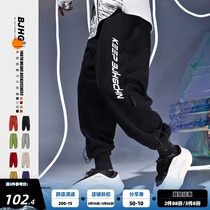 BJHG homemade autumn simple foot pants mens tide print loose plus velvet basketball sports casual Harlem pants