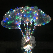 Factory sales transparent wave ball with lights on the street selling LED lights luminous balloons birthday arrangement handheld air bat
