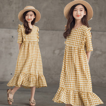 South Korea SZ Summer 2022 new girl dress Korean-length platoon middle school children's long children's skirt