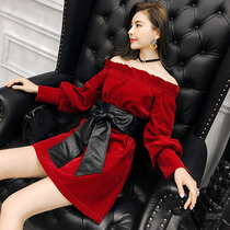 2021 New banquet usually can wear evening dress small man temperament annual dress dress dress dress shoulder female dress