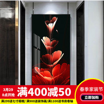 Genguan decoration painting light extravagant atmosphere vertical version crystal porcelain painting flower entrance corridor hanging painting modern simple aisle fresco