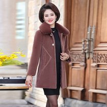 Mid-aged and elderly womens autumn and winter clothing long mink coat 2020 new four or five ten year old mother coat