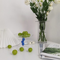 Creative glass bead jewelry tray heat-resistant glass dessert tray cake tray jewelry tray display props ornaments