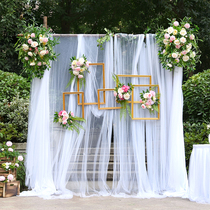 Wedding decoration props simulation flower combination set flower row flower ball outdoor wedding decoration wooden arch window floral art