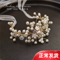 Bride wrist flower bridesmaid hand flower simple small fresh luxury imitation pearl bracelet children perform out the activity bracelet