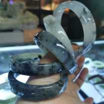 Boutique A goods natural jade bracelet Xiuyu bracelet Ice ink floating flower square bracelet Jade bracelet inner diameter 59