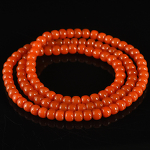 57 57 76 gr 7mm oil bright persimmon red south red agate old type pearl necklace buddhor multicircle handstring