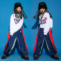 Street dance suit girl hip-hop jazz dance costume girl JAZZ loose overalls show hip-hop show