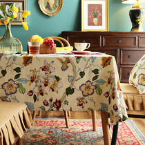 Tablecloth Cloth Art Cotton and Hemp New Chinese Style Table Cloth Table Cloth Square Desk Tablecloth