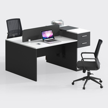 Double office table and chair combination simple modern screen staff desk computer table and chair two people working space