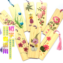 Bamboo sheet bookmark dried flower diy material Plant specimen charged flower Kindergarten primary and secondary school students creative handmade material bag