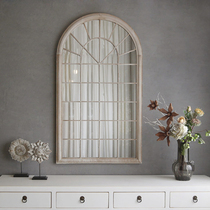 European style luxury bedroom living room decorative mirror corridor porch corridor wall three-dimensional hanging mirror art arch can be customized