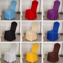 Hotel elastic chair cover Hotel one-piece chair cover elastic thickened banquet chair universal wedding chair cover pleated chair cover