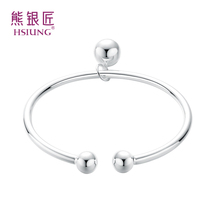 Silver bear silversmith silver jewelry 2018 new sterling silver bracelet Crown bracelet Korean version of womens bell opening silver bracelet to send girlfriend