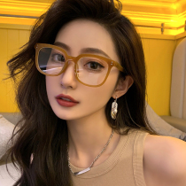 Anti-blue light protection eyewear glasses female vegan slimmer with large face fit myopia degree net red flat light mirror male personality
