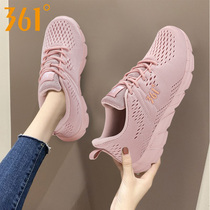 361 Women Shoes Running Shoes Spring New Net Face Breathable Thin 361 degrees Official Flagship Cherry Blossom Casual Sneakers