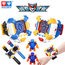 Audi double diamond super change Martial Beast GOD of War Tiger Zhuofeng combination toy Manual deformation robot summoner set