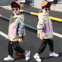 Boys coat spring 2021 new childrens foreign style spring and autumn boy handsome Korean jacket long windbreaker