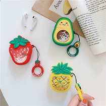 Quicksand strawberry Avocado Pineapple AirPods1 2 protective cover Apple silicone wireless headset cover soft shell suitable