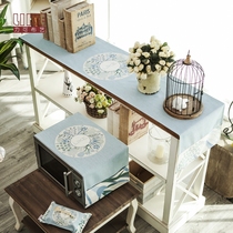 Cotton linen hipster TV cabinet cover table flag microwave oven home cover dustproof European TV cabinet