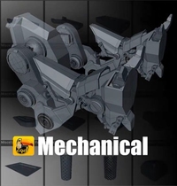 C4D mechanical elements small parts parts technology future white mold components 3D model preset collection SX123