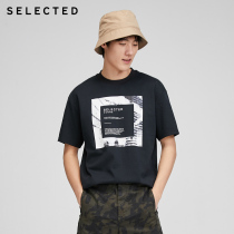 (Xinjiang Cotton)SELECTED Clyde Picture Short-Sleeved T-shirt Male S)420201512