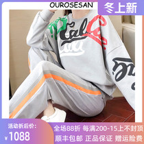 Sweat sportswear casual set womens spring clothes 2020 new fashion loose Korean version long sleeve foreign style two-piece tide