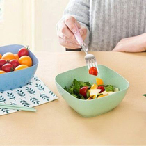 (4 Loaded) Lingyan Wheat Straw Candy Box Wheat Bowl Fruit Pan Salad Bowl Kitchen Fruit Basin Zero Food Fruit Pan