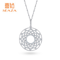 Diamond necklace female fashion atmosphere white 18K gold lace hollow real diamond neck jewelry jewelry choker new products