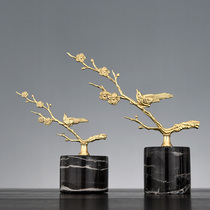 Modern minimalist brass bird ornaments home decorations creative light luxury study wine cabinet TV cabinet decoration gifts