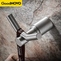 Bathroom adhesive hook toilet hook single wall-mounted 304 stainless steel toilet wall door single hook punch