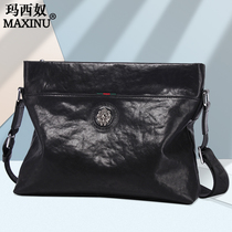 Masinu shoulder bag mens shoulder bag mens leather bag business new cowhide backpack casual hanging bag A4