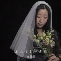Yunxin Korean mesh yarn plain veil short puffy travel shot small veil naked yarn Simple white bridal veil