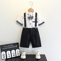 Boy Suits Flower dresses Summer short sleeves Childrens Little Western suit suit Shuai Inn Wind Baby Birthday Clothes