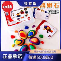 Eddick Australia Edx Education rainbow colored pebbles children creative puzzle math teaching toy