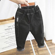 Boy jeans 2021 autumn and winter children Han version pants for childrens winter outside wearing baby foreign air long pants tide