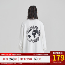 PCLP ring letter earth printing necropolis Tide Cards Easy Round collar cover Head Long sleeves Male