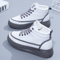 High-top shoes womens shoes 2021 Autumn New Wild Spring and Autumn Martin short boots casual thick bottom explosion small white autumn and winter