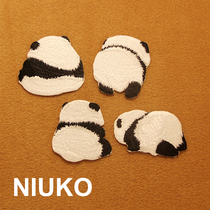 NIUKO embroidery Childrens patch clothing DIY cartoon cloth label cloth label can love cute panda adhesive tape