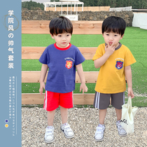 Children Suit Children Suit Boy Baby 2-8 Summer New Korean Version Two Suit Foreign Air Casual Sports Suit