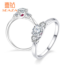 Diamond ring female 18K gold one kiss three life Exquisite Ruby fashion wedding ring engagement ring New