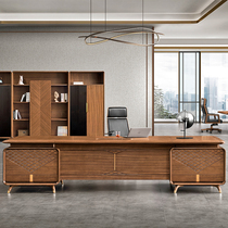 New Chinese style solid wood office boss desk Supervisor desk General manager big desk President table Modern table and chair combination customization