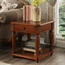 Corner American solid wood sofa side cabinet Living room small coffee table locker Bedside table Simple narrow couch cabinet