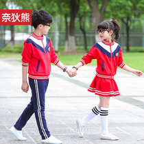 Primary school uniforms Fall new male and female Han version Long sleeves casual suit Two sets of kindergarten garden clothes class uniforms