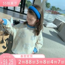 Foam home Custom childrens clothing 2022 new children Korean version of undershirt baby Early spring T-shirt girl foreign air spring clothing