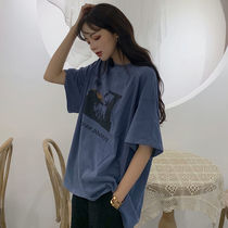 Short-sleeved T-shirt female student Korean version loose summer social wild bereavement Harajuku bf lazy wind ins half-sleeve top