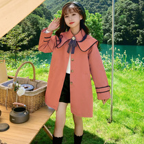 Girls coat spring and autumn 2021 new autumn dress Foreign color Net Red childrens fashion coat childrens autumn trench coat tide