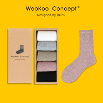 WooKoo Concept Socks Women's Spring Autumn Mid Calf Socks Thick Four Seasons Fashion Socks Hand Stitching